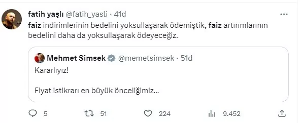 Merkez Bankası'nın faiz artırımı kararı sosyal medyada gündem oldu