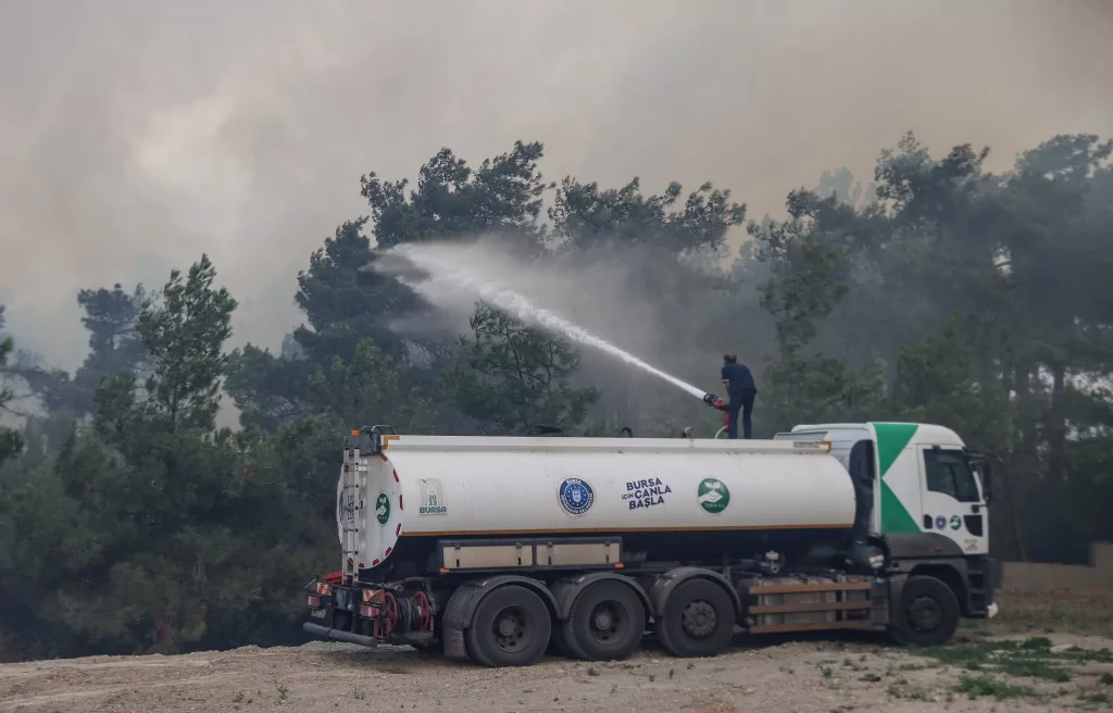 Bursa'da orman yangınından kahreden görüntüler...