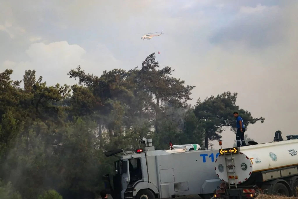 Bursa'da orman yangınından kahreden görüntüler...