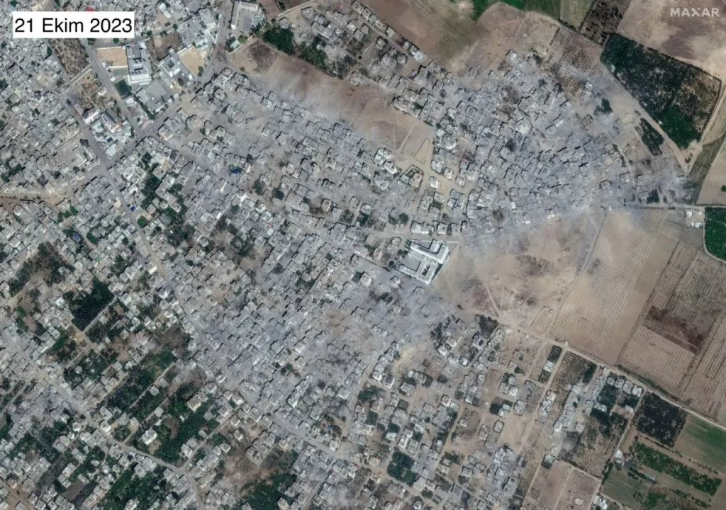 Uydu görüntüleriyle Gazze'nin öncesi ve sonrası yayınlandı