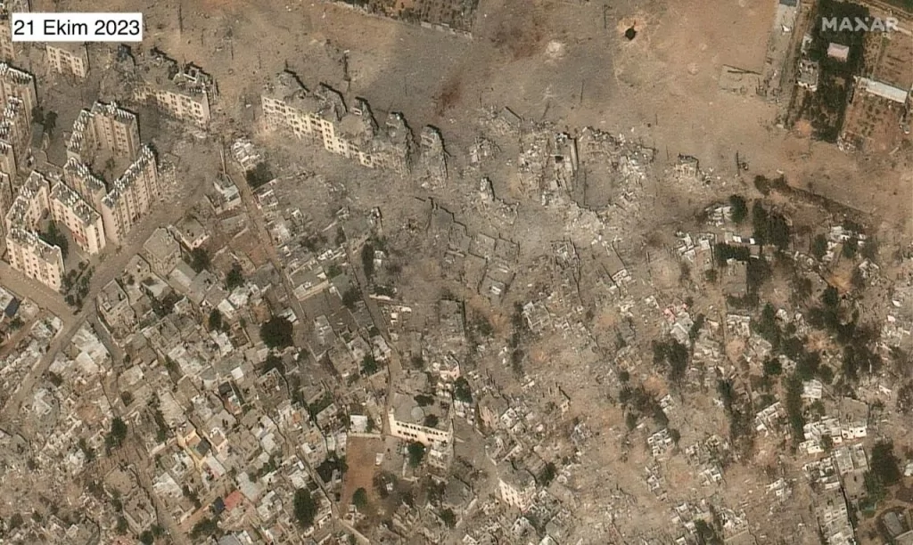 Uydu görüntüleriyle Gazze'nin öncesi ve sonrası yayınlandı