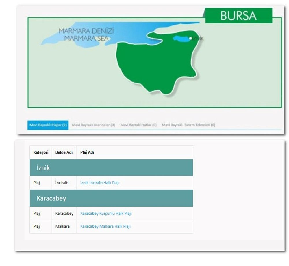 Türkiye'nin mavi bayraklı plajları listesinde Bursa'dan da 3 yer var!