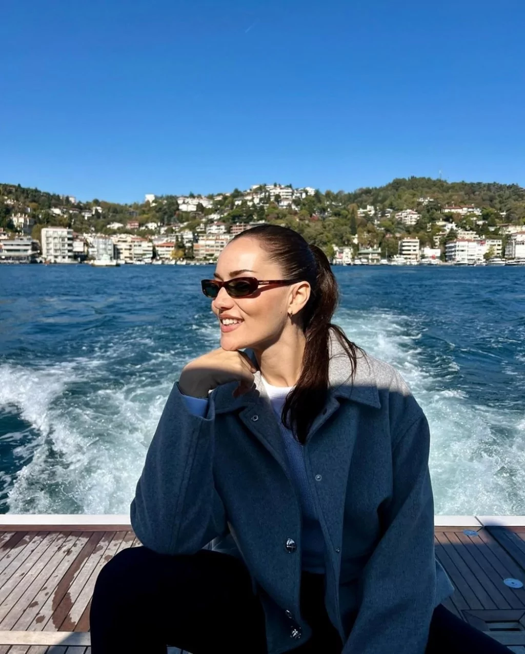 Fahriye Evcen, oğullarıyla tekne pozları paylaştı