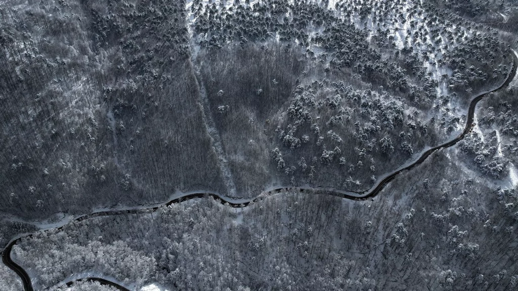 Uludağ'ın yolları beyaza büründü
