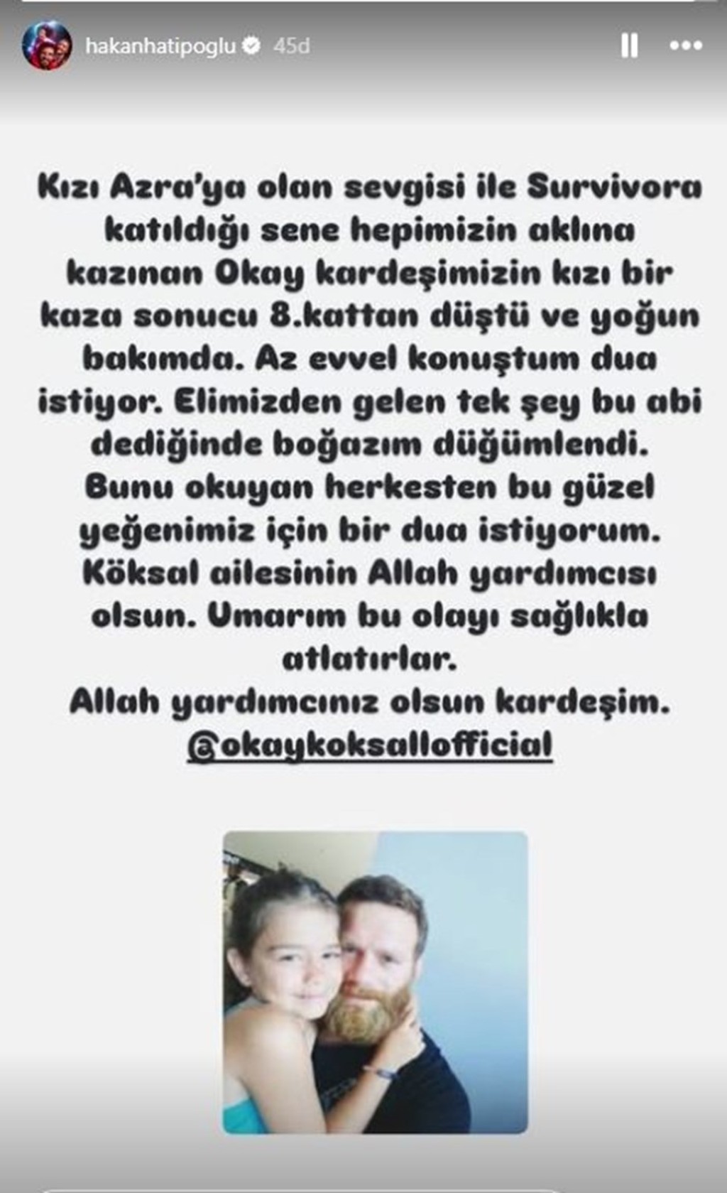 Survivor yarışmacısı Köksal'ın kızı 8. kattan düştü