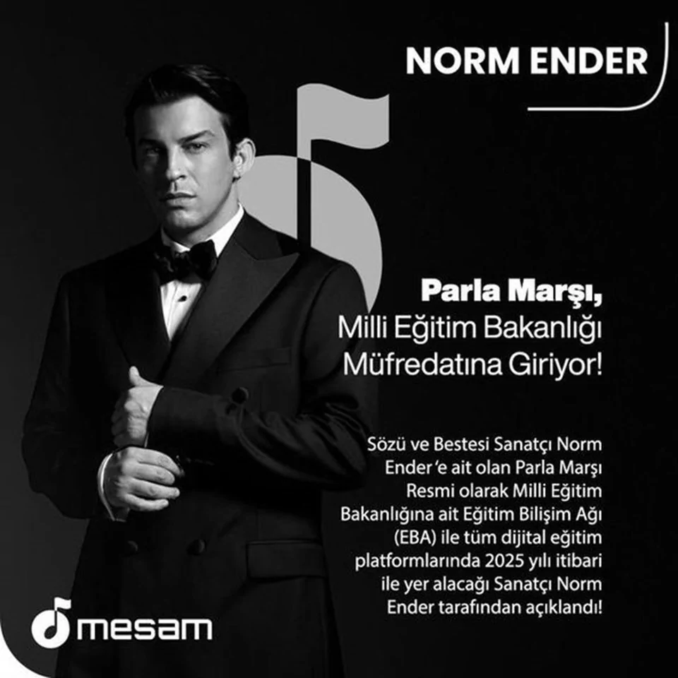 Norm Ender imzalı "Parla (100. Yıl marşı)" müfredata girecek