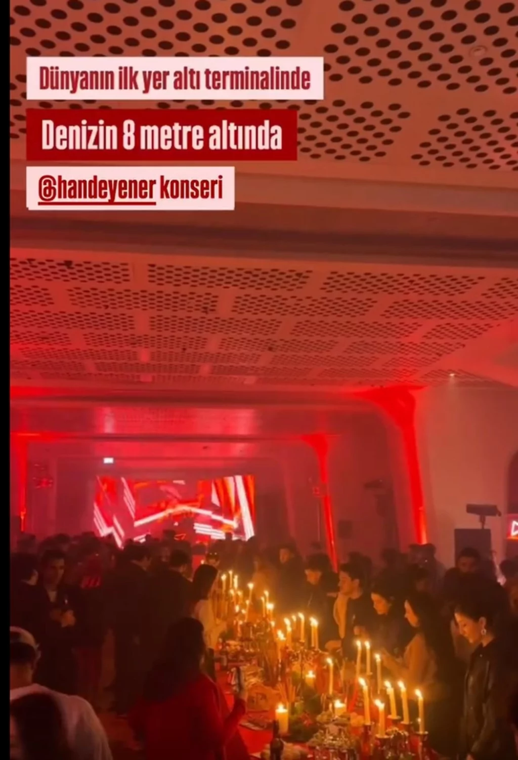 Hande Yener, dünyanın ilk yer altı kruvaziyer terminalinde konser verdi