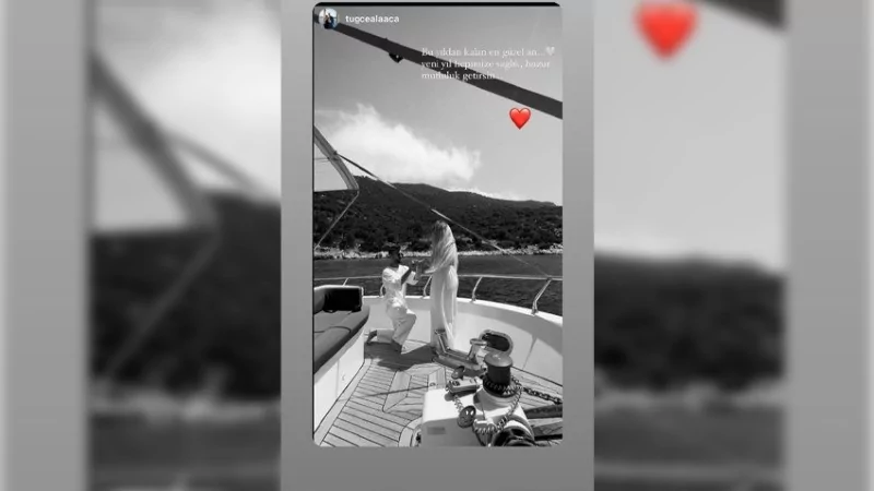 Galatasaraylı Yunus Akgün'den Tuğçe Alacaya evlilik teklifi