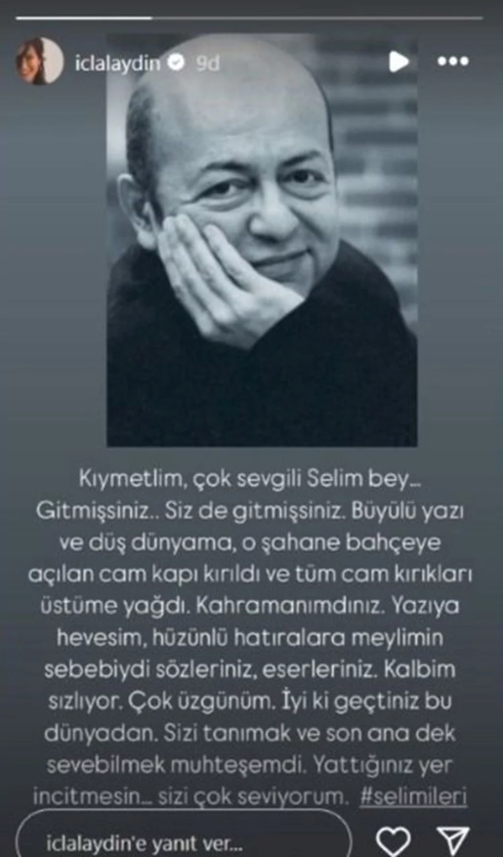 Selim İleri'ye veda: Kalbim sızlıyor