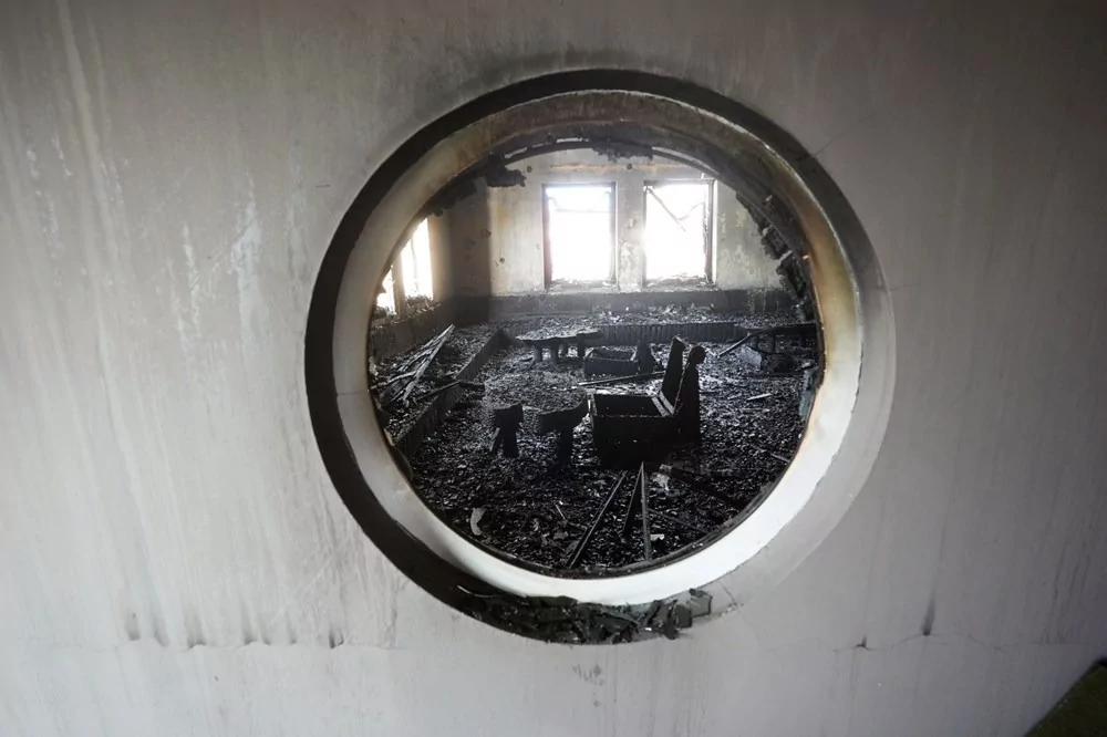 Kartalkaya'daki yangın faciasının yaşandığı otelin içi drone ile görüntülendi