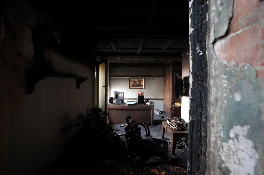 Kartalkaya'daki yangın faciasının yaşandığı otelin içi drone ile görüntülendi