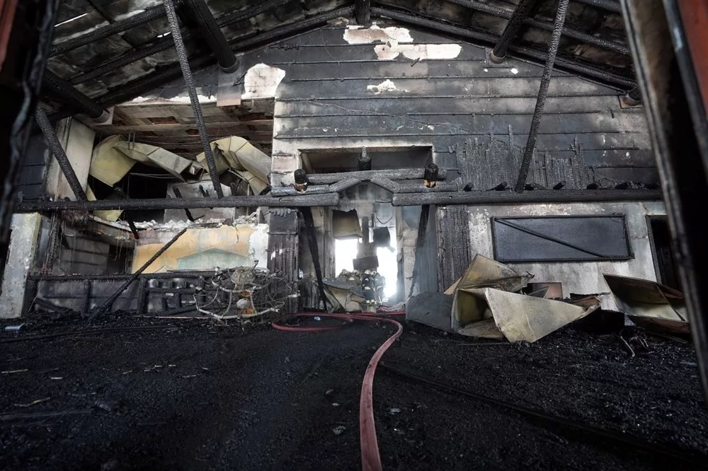 Kartalkaya'daki yangın faciasının yaşandığı otelin içi drone ile görüntülendi