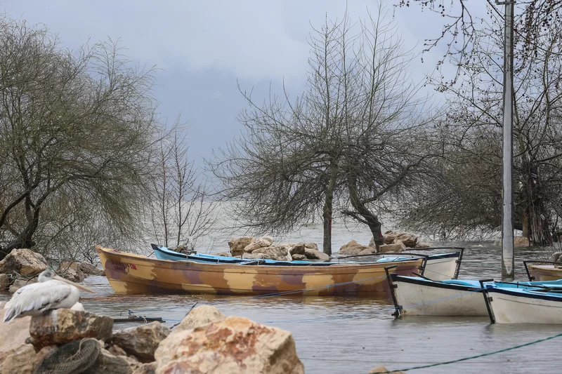 Bursa'da Uluabat Gölü'nün su seviyesi yükseldi