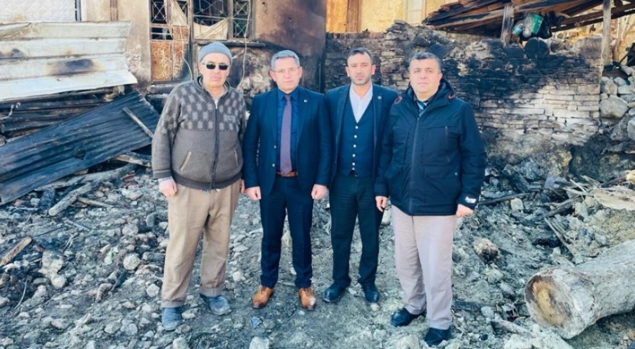 Bursa'da evi yanan imama geçmiş olsun ziyareti