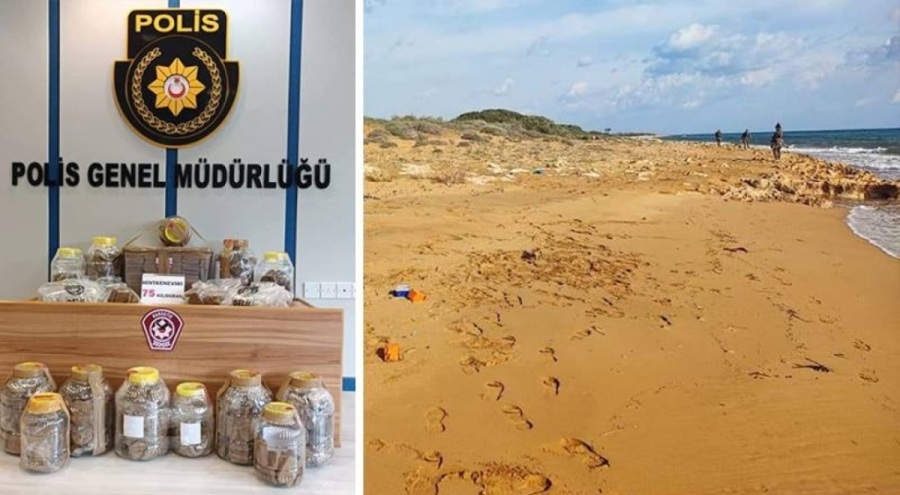 Kıbrıs'ta uyuşturucu paketleri sahile vurdu