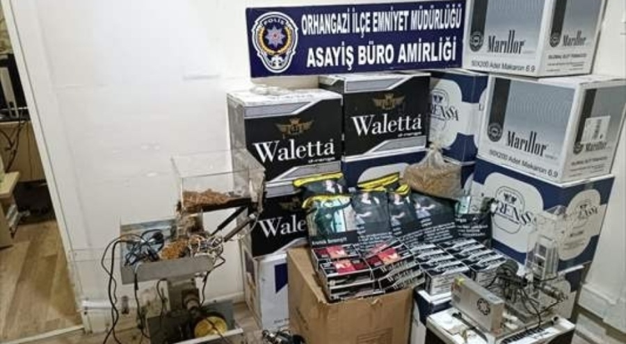 Bursa'da kaçak tütün deposuna operasyon düzenlendi