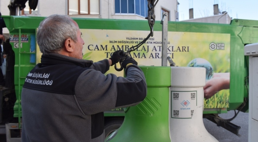 Bursa Yıldırım'da 4 bin 350 ton atık cam toplandı