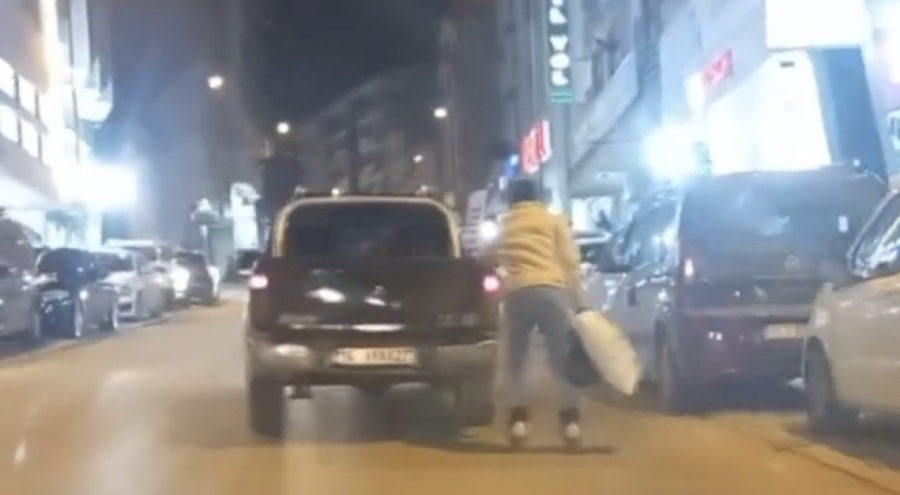 Bursa'da patenli gencin trafikte tehlikeli yolculuğu