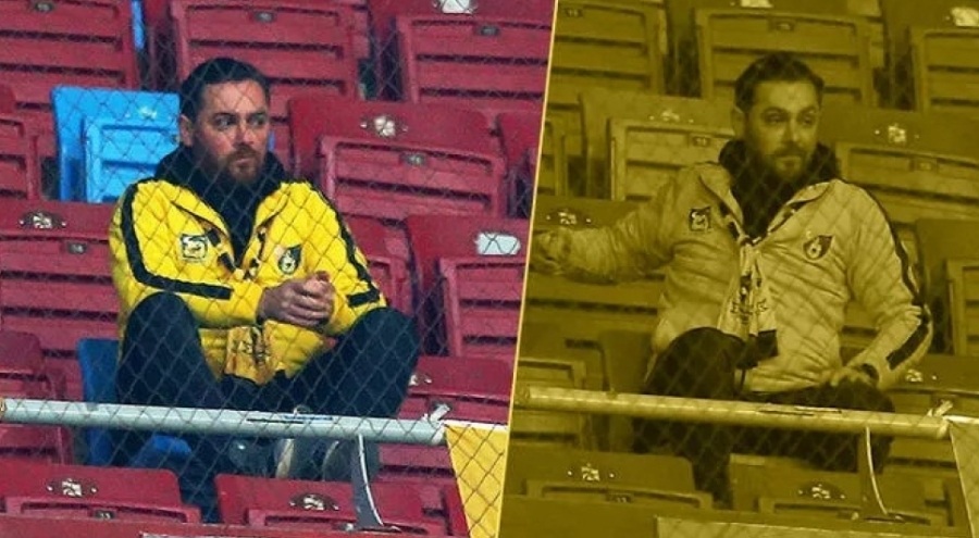 İstanbulspor taraftarı deplasman maçlarında tribünde tek başına takımını destekliyor