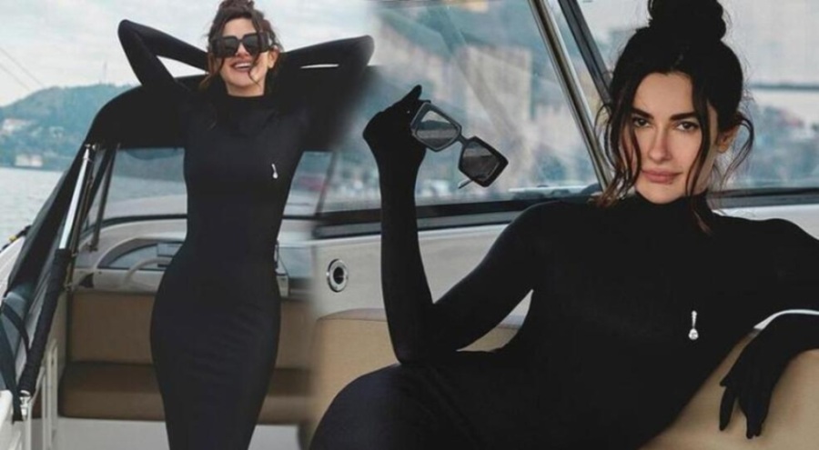 Nesrin Cavadzade'nin siyah şıklığı