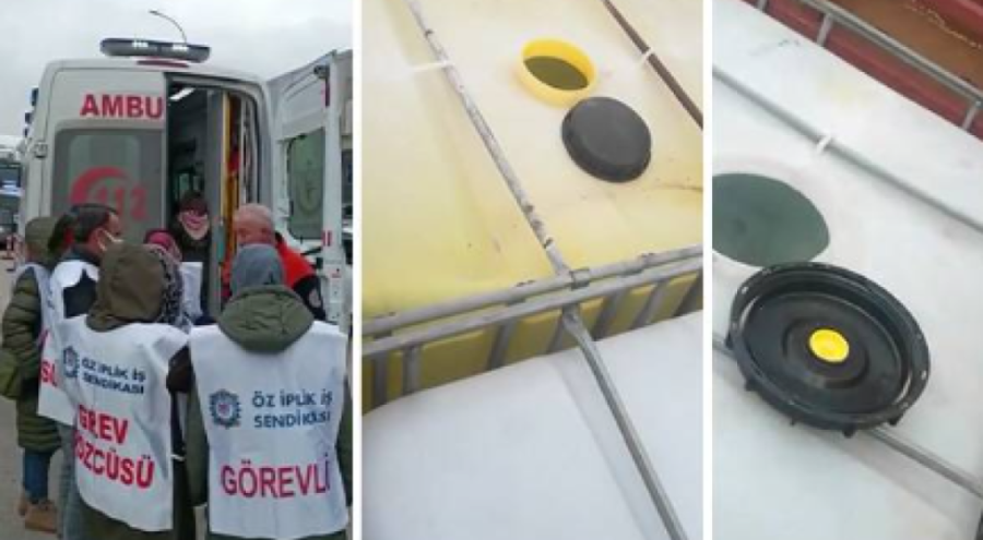 Bursa'da fabrika önünde eylem yapan işçiler amonyaktan zehirlendi