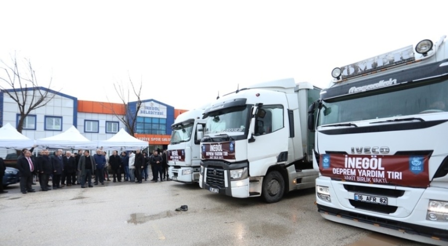 İnegöl'den deprem bölgelerine yardım eli