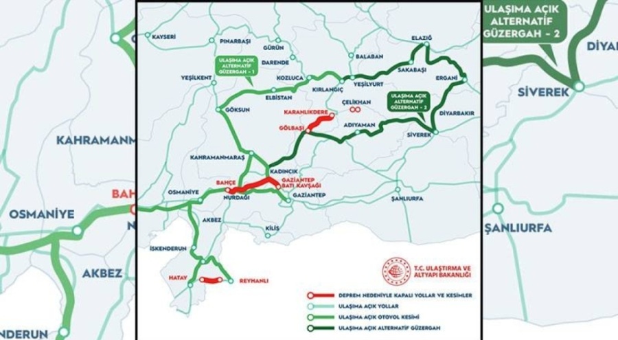 Deprem bölgesinde ulaşıma kapalı yollar ve alternatif güzergâhlar