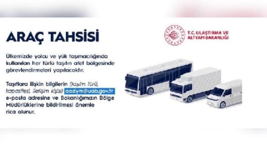 Ulaştırma Bakanlığı: Her taşıtın görevlendirmesi yapılacak