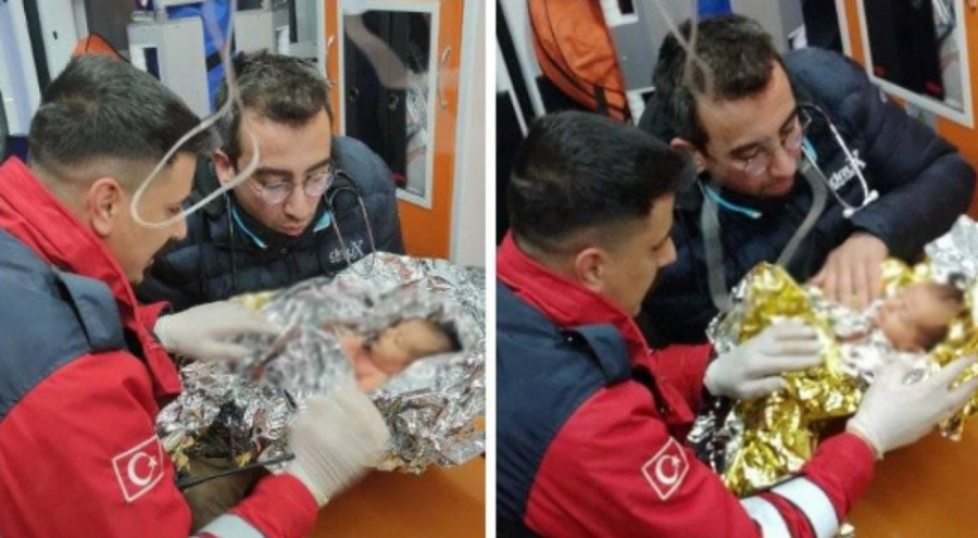 10 günlük Yağız Ulaş bebek ile annesi 90 saat sonra enkaz altından çıkarıldı