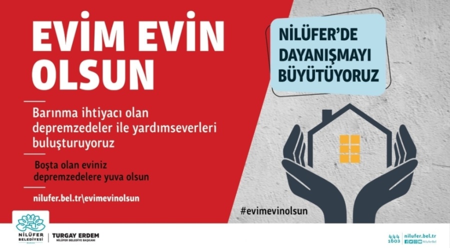 Bursa Nilüfer Belediyesi'nden afetzedelere barınma desteği