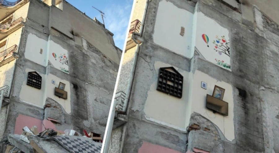 Hatay'da bir binanın duvarı yok!