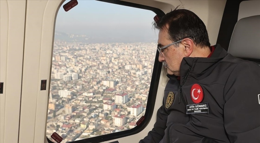 Bakan Dönmez, Osmaniye'yi havadan inceledi