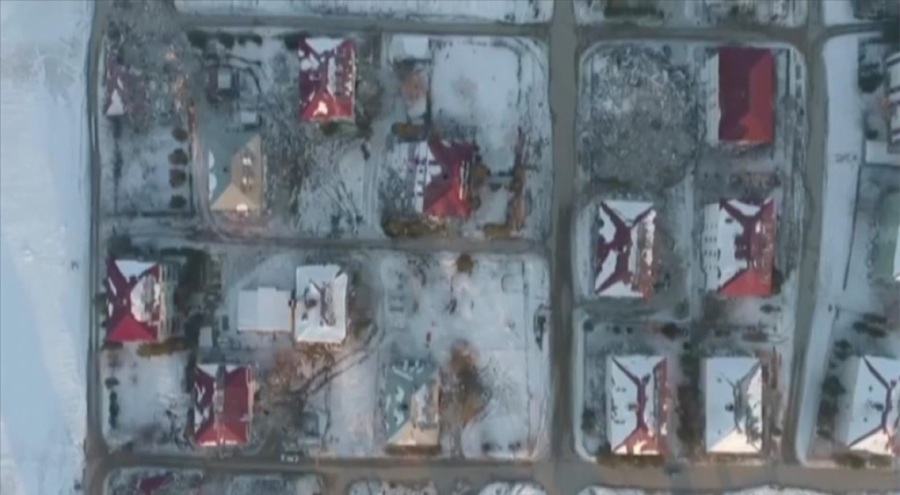 Afşin'de depremin neden olduğu yıkım dron kamerasına yansıdı