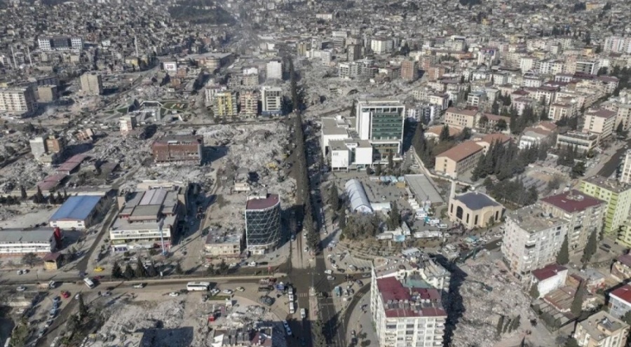 Yıkımın boyutu havadan böyle görüntülendi