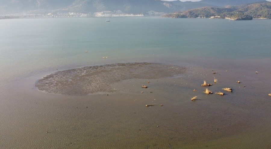 Muğla Fethiye'de deniz suyu 10 metre çekildi