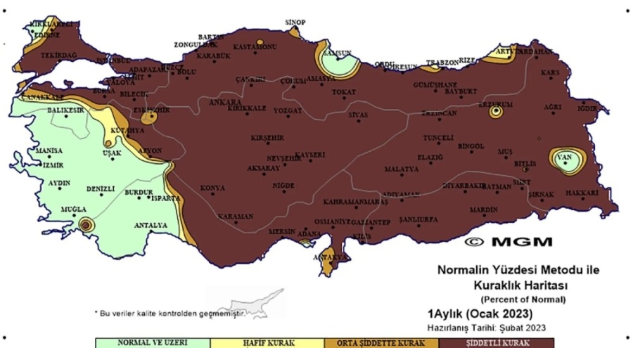 Meteoroloji Genel Müdürlüğü'nden "Şiddetli kuraklık" uyarısı