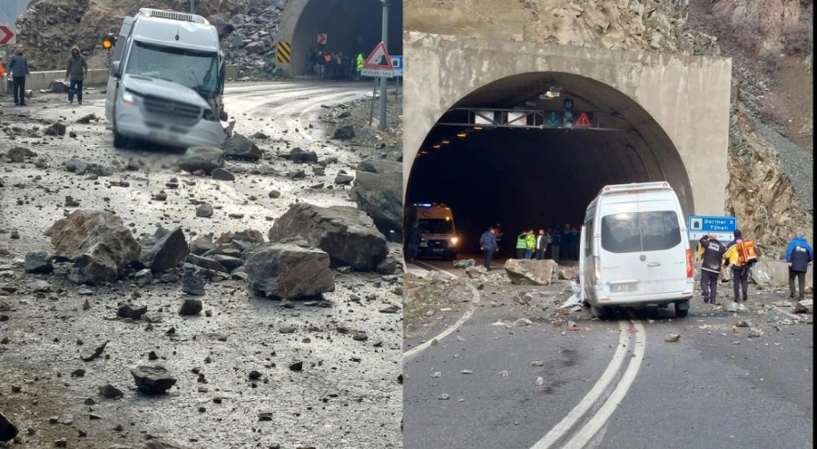 Artvin'de kayalar minibüsün üstüne düştü, 4 kişi yaralandı!