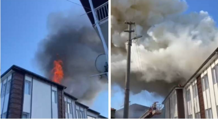 Depremzedelerin kaldığı pansiyonda yangın çıktı