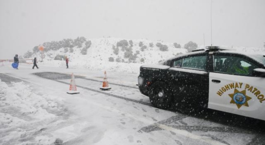 California'da kar fırtınası