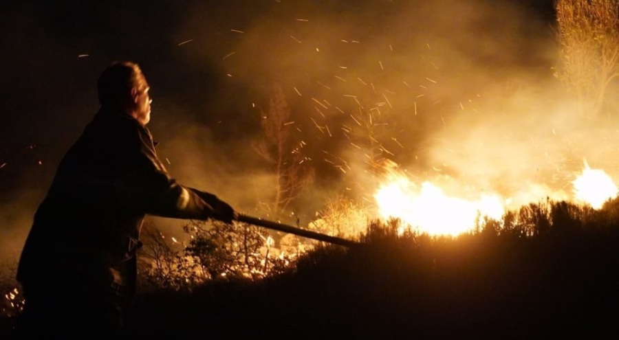 Çeşme'de korkutan yangın