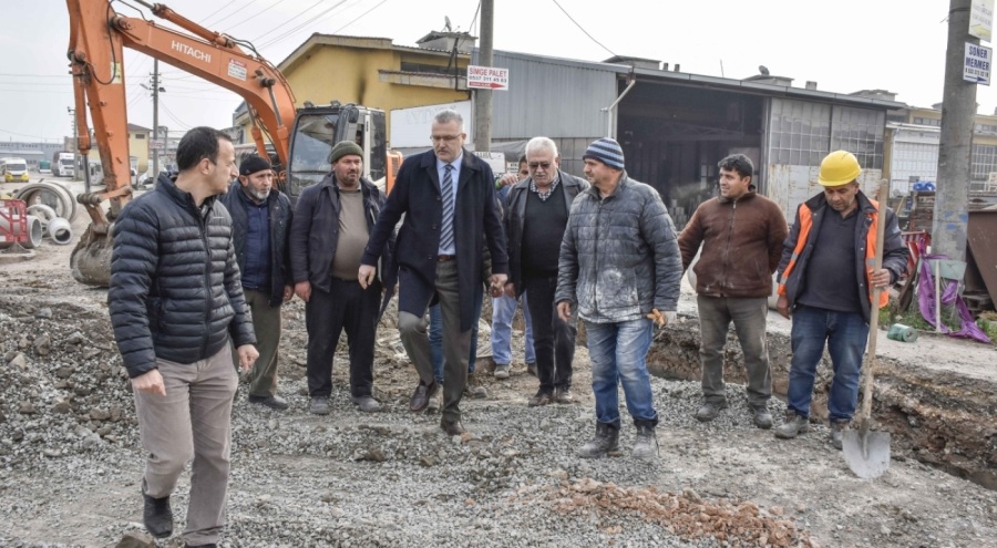 Bursa Karacabey'de yağmur suyu çalışmaları devam ediyor