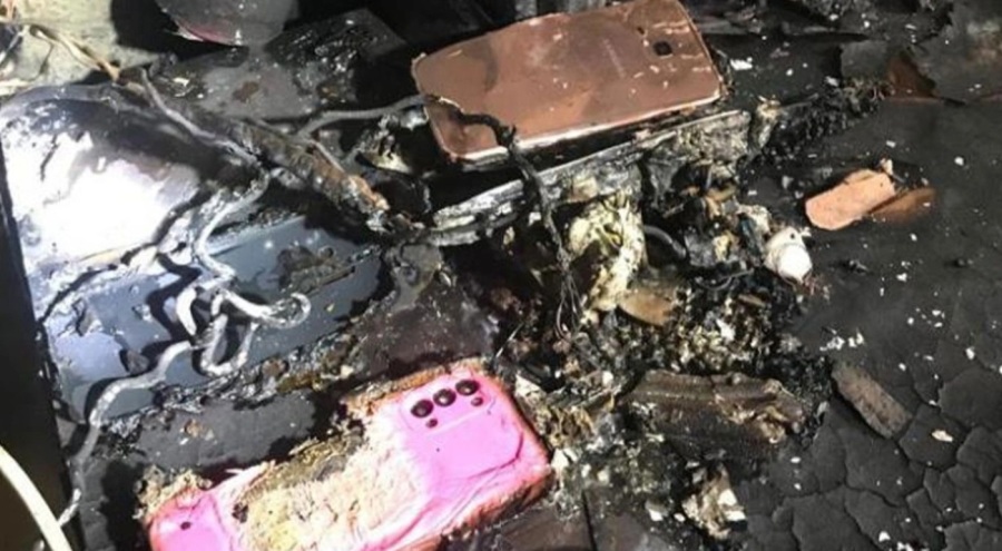 Aynı anda şarja takılan cep telefonları yangın çıkardı