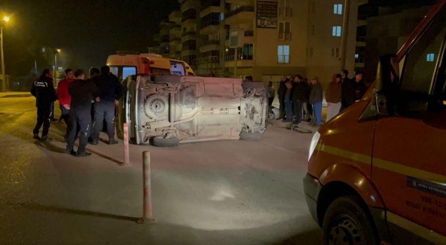 Bursa'da kaza sonucu araç devrildi: 1 yaralı