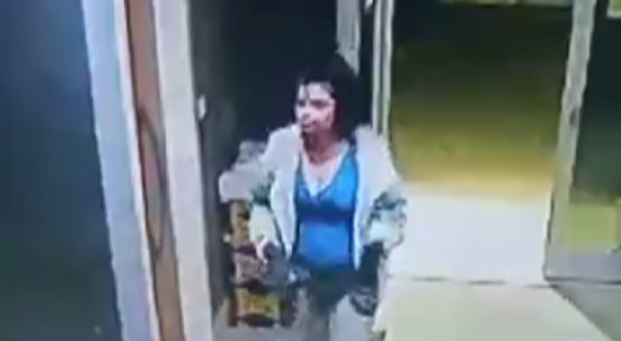 Hamile kadının, afetzedelerin terk ettiği binada hırsızlık yaptığı anlar kameralara yansıdı!