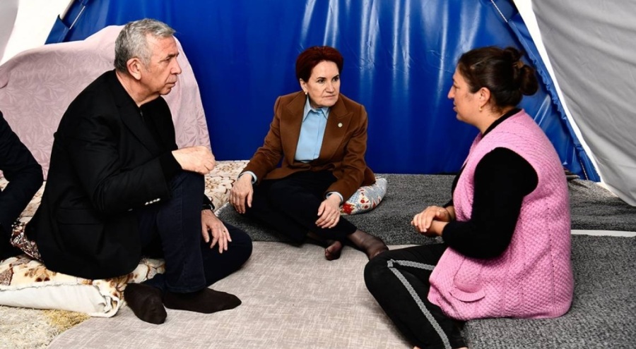 Akşener ve Yavaş'tan çadırkent ziyareti