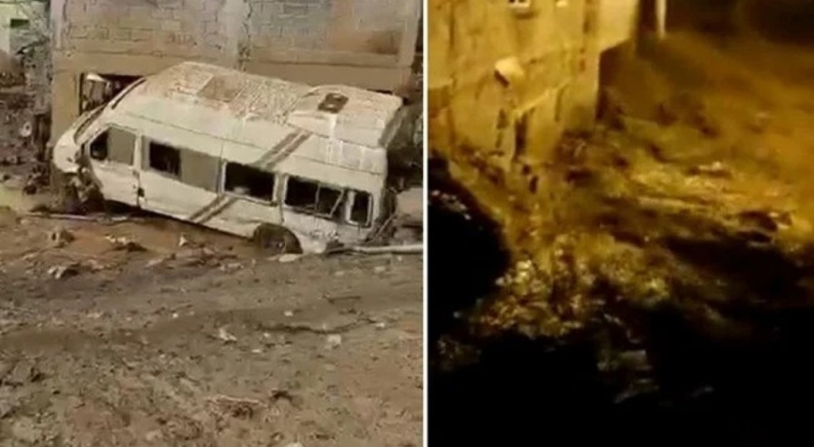 Sulama göleti patladı, belde sular altında kaldı