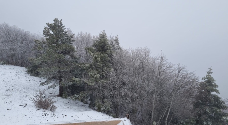 Kazdağları'nda kar yağışı başladı