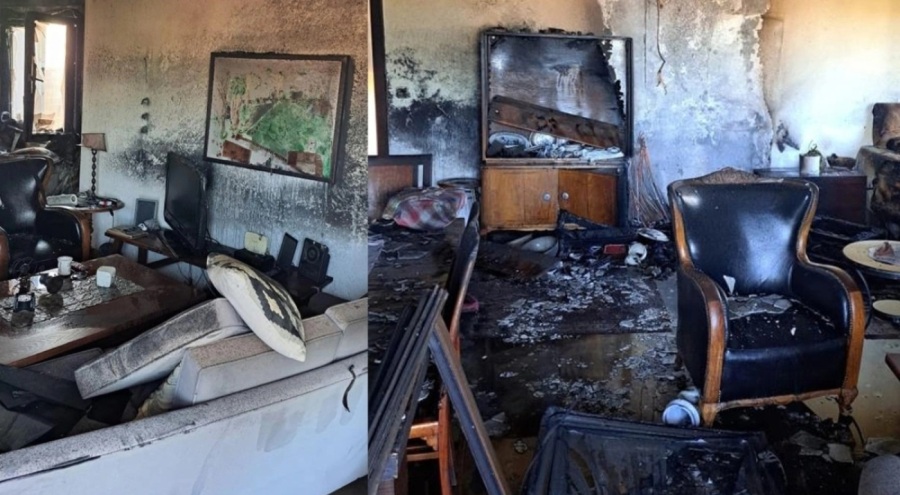 Klima nedeniyle çıkan yangında ev, alev alev yandı!