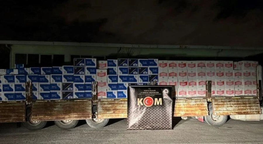 Konya'da 9 milyon makaron bulundu