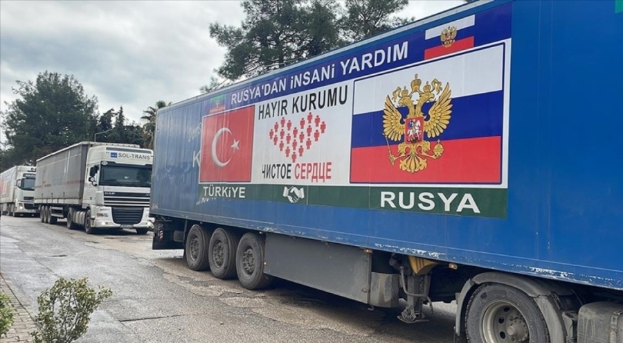 Rusya'da Adıyaman'a 23 tırlık yardım